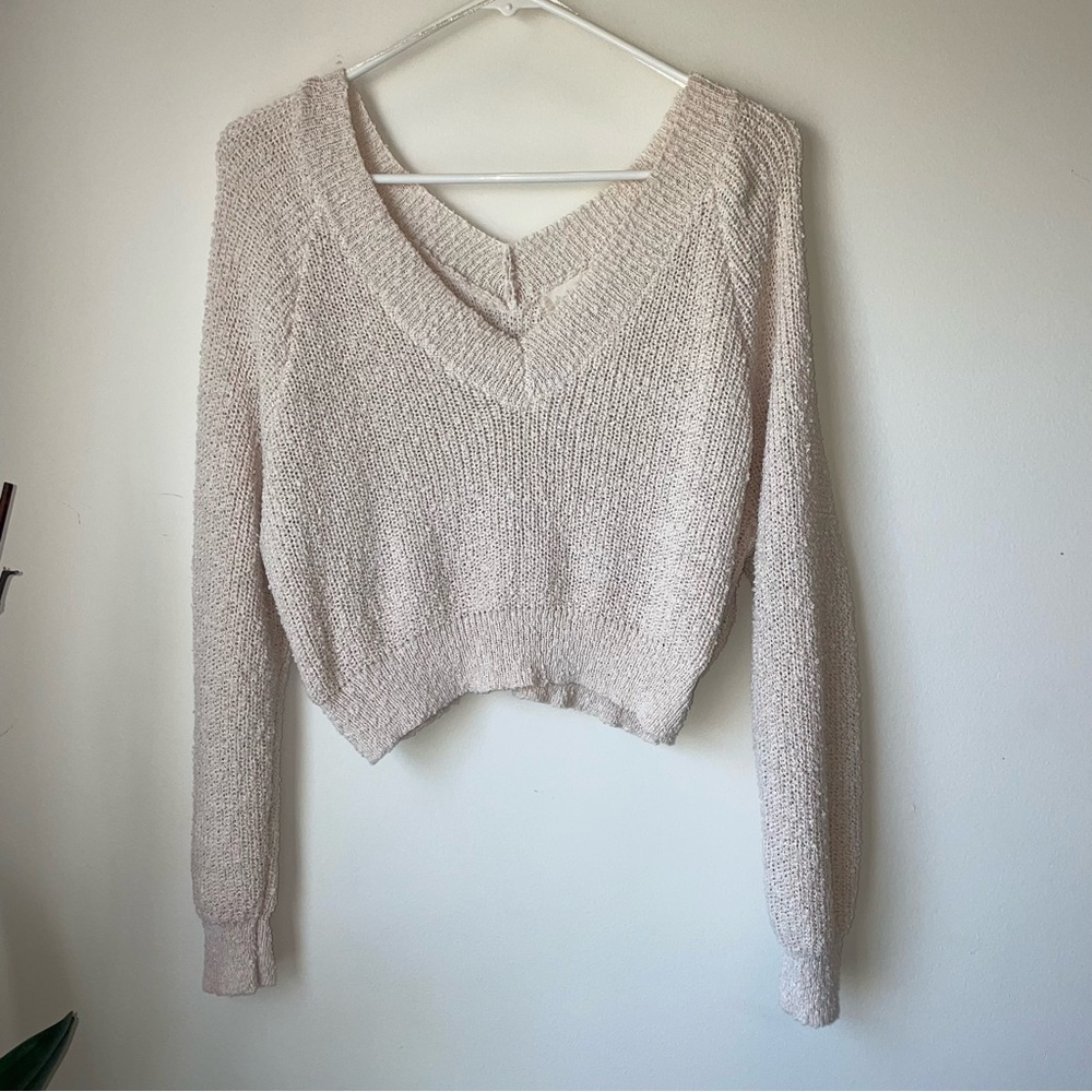 Altar’d State V-Neck Cropped Knit Sweater